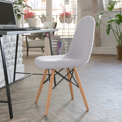 Flash Furniture Zula Wood Furry Chair, Gray (DL10GY)
