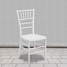 Flash Furniture HERCULES PREMIUM Series Resin Chiavari Chair, White, 2 Pack (2LEWHITE)