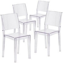 Flash Furniture Phantom Series Plastic Side Chair, Clear, 4 Pack (4FH121APC)