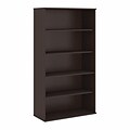 Bush Business Furniture 72H 5 Shelf Bookcase, Mocha Cherry (BK7236MR)