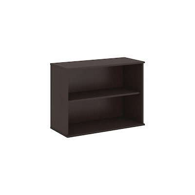 Bush Business Furniture 29.13H 2-Shelf Bookcase with Adjustable Shelf, Mocha Cherry Laminated Wood