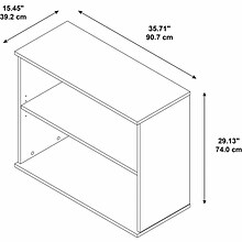 Bush Business Furniture 29.31H 2-Shelf Bookcase with Adjustable Shelf, Hansen Cherry Laminated Wood