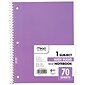 Mead 1-Subject Notebooks, 8" x 10.5", Wide Ruled, 70 Sheets, Each (05510)