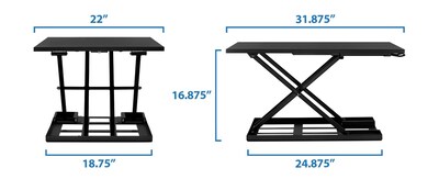 Mount-It! 32"W Manual Adjustable Standing Desk Converter, Black (MI-7929)