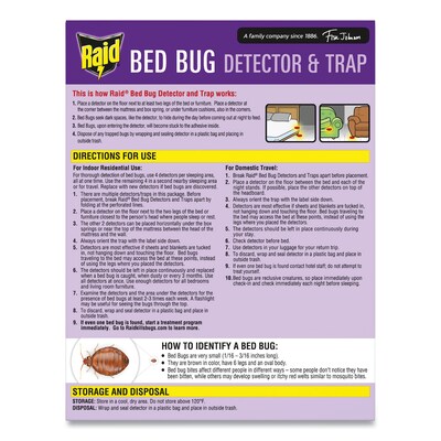 Raid® Bed Bug Detector and Trap, 8/Pack (SJN674798EA)