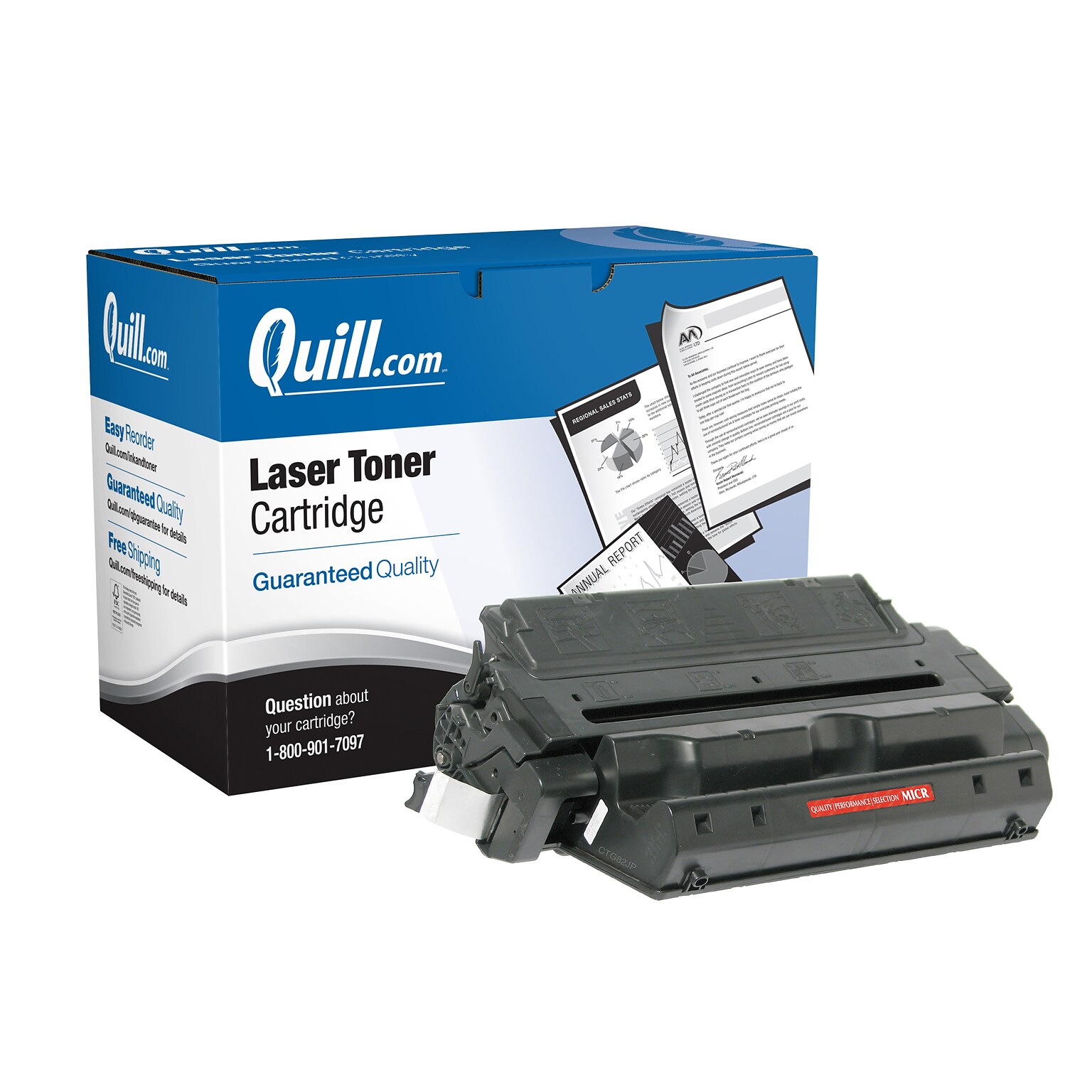 Quill Brand® Remanufactured Black Standard Yield MICR Toner Cartridge Replacement for HP 82A (C4182X) (Lifetime Warranty)