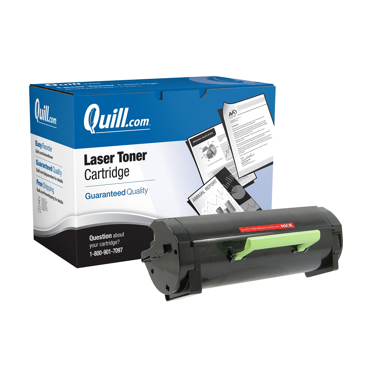 Quill Brand® Remanufactured Black High Yield MICR Toner Cartridge Replacement for Lexmark MS310/MS410/MS510/MS610 (50F0HA0)