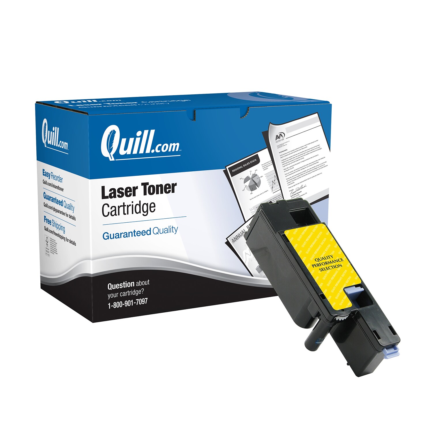 Quill Brand® Remanufactured Yellow High Yield Toner Cartridge Replacement for Dell 1250/1350/1355/C1760/C1765 (DG1TR)