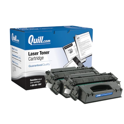 Quill Brand® Remanufactured Black High Yield Toner Cartridge Replacement for HP 53X (Q7553XD), 2/Pac