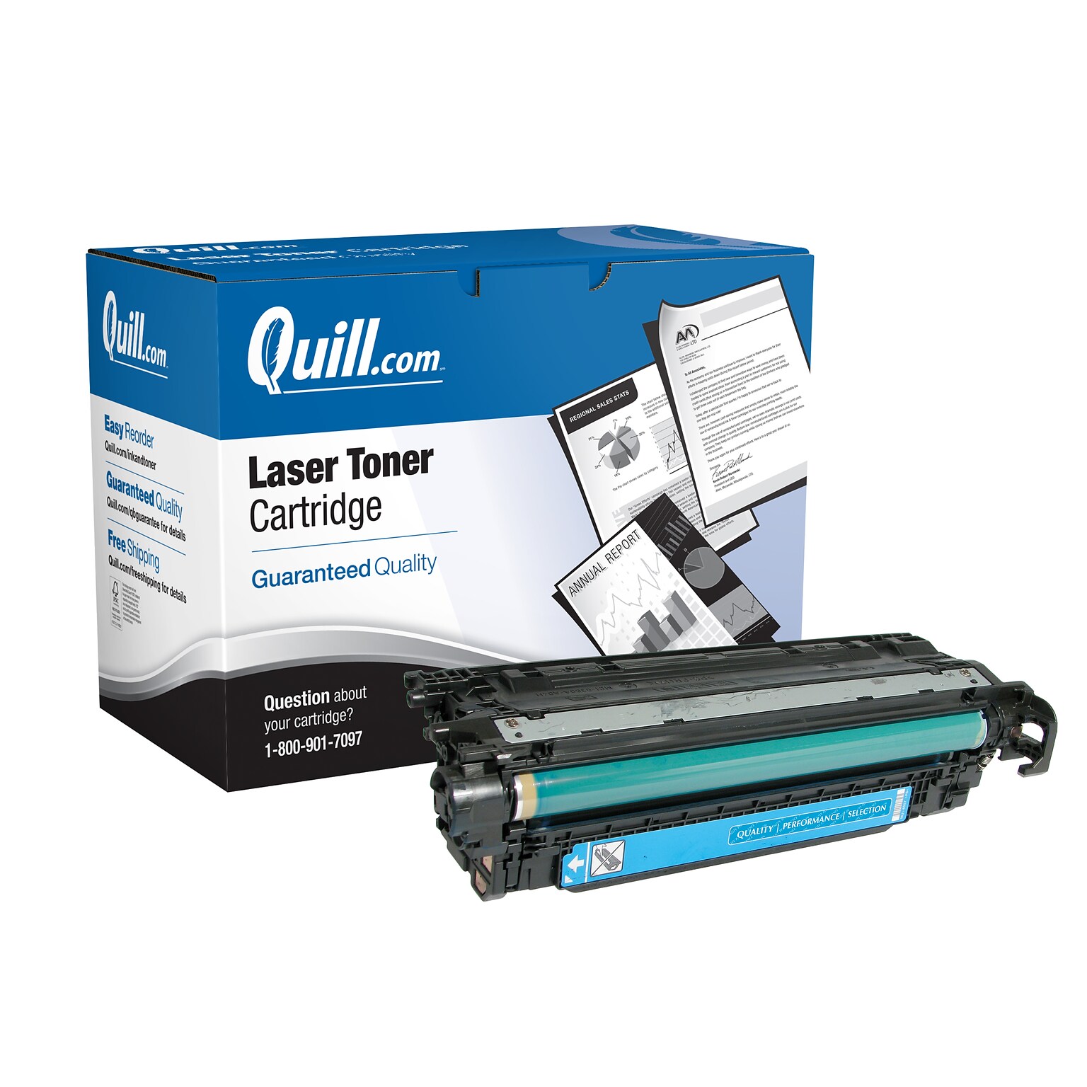 Quill Brand® Remanufactured Cyan Standard Yield Toner Cartridge Replacement for HP 507A (CE401A) (Lifetime Warranty)