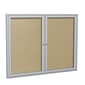 Ghent 3' H x 5' W Enclosed Vinyl Bulletin Board with Satin Frame, 2 Door (PA23660VX-181)
