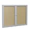 Ghent 3 H x 5 W Enclosed Vinyl Bulletin Board with Satin Frame, 2 Door (PA23660VX-181)