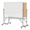 Ghent 4 H x 6 W Reversible Cork Bulletin Board/Whiteboard with Aluminum Frame (ARMK46)