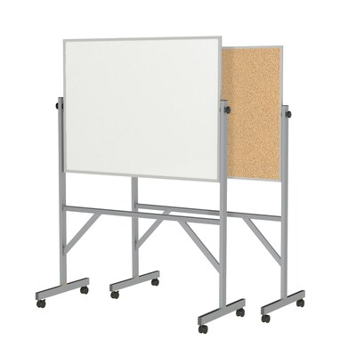 Ghent 3 H x 4 W Reversible Cork Bulletin Board/Whiteboard with Aluminum Frame (ARMK34)