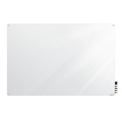 Ghent Harmony 4H x 5W Magnetic Glass Whiteboard with Radius Corners, White (HMYRM45WH)