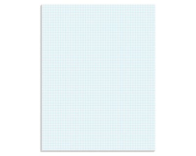 Ampad Graph Writing Pad 8-1/2x11, Quad Ruling Graph Paper, 8 Squares/Inch, White, 50 Sheets/Pad