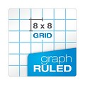 Ampad Graph Writing Pad 8-1/2x11, Quad Ruling Graph Paper, 8 Squares/Inch, White, 50 Sheets/Pad