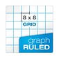 Ampad Graph Writing Pad 8-1/2x11", Quad Ruling Graph Paper, 8 Squares/Inch, White, 50 Sheets/Pad