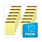 TOPS Legal Pad Notepads, 8.5" x 11.75", Wide Ruled, Canary, 50 Sheets/Pad, 12 Pads/Pack (7532)
