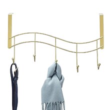 Better Houseware Over-Door Hook Rack, Brass, (1961/B)