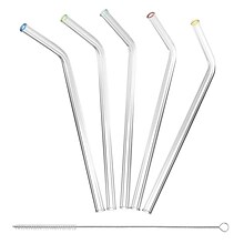 Better Houseware Standard Glass Straws with Cleaning Brush, 5 Pack, (308)