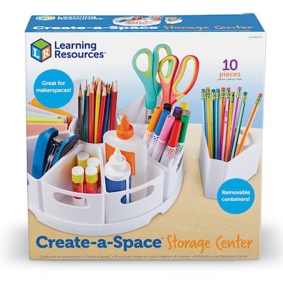 Learning Resources Create A Space Plastic Organizer Kits, White (LER3806W)