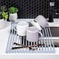 Better Houseware Over-the-Sink Roll-up Silicone Coated-Steel Drying Rack, Gray (1434)