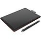 Wacom One by CTL-472 6.0" x 3.7" Graphics Tablet, Black, Red (CTL472K1A)
