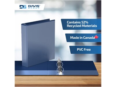 Davis Group Easyview Premium 1 1/2" 3-Ring View Binders, Royal Blue, 6/Pack (8412-92-06)