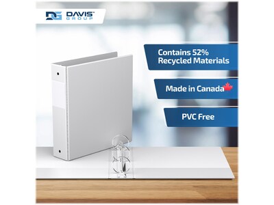 Davis Group Easyview Premium 2" 3-Ring View Binders, White, 6/Pack (8413-00-06)