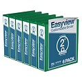 Davis Group Easyview Premium 2 3-Ring View Binders, Green, 6/Pack (8413-04-06)