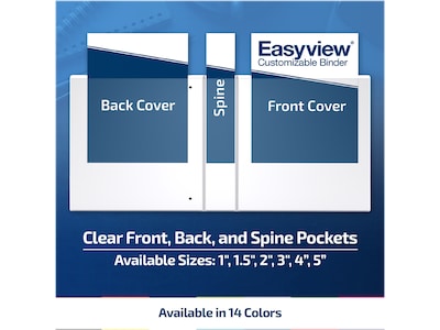 Davis Group Easyview Premium 1 1/2" 3-Ring View Binders, Yellow, 6/Pack (8412-05-06)