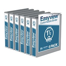 Davis Group Easyview Premium 1 1/2 3-Ring View Binders, Gray, 6/Pack (8412-07-06)