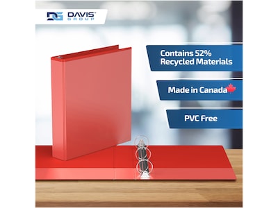 Davis Group Easyview Premium 1 1/2" 3-Ring View Binders, Red, 6/Pack (8412-03-06)
