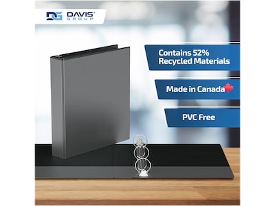 Davis Group Easyview Premium 1 1/2" 3-Ring View Binders, Black, 6/Pack (8412-01-06)