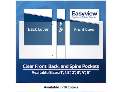 Davis Group Easyview Premium 1" 3-Ring View Binders, Royal Blue, 6/Pack (8411-92-06)