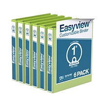 Davis Group Easyview Premium 1 3-Ring View Binders, Lime Green, 6/Pack (8411-24-06)
