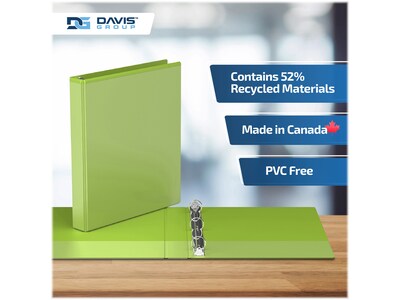 Davis Group Easyview Premium 1" 3-Ring View Binders, Lime Green, 6/Pack (8411-24-06)