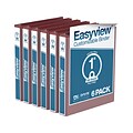 Davis Group Easyview Premium 1 3-Ring View Binders, Burgundy, 6/Pack (8411-08-06)