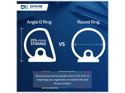 Davis Group Easyview Premium 1" 3-Ring View Binders, Navy, 6/Pack (8411-72-06)