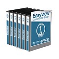 Davis Group Easyview Premium 1 3-Ring View Binders, Black, 6/Pack (8411-01-06)