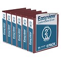 Davis Group Easyview Premium 2 3-Ring View Binders, Burgundy, 6/Pack (8413-08-06)