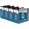 Davis Group Easyview Premium 5 3-Ring View Binders, D-Ring, Black, 4/Pack (8407-01-04)