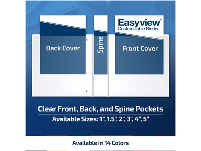 Davis Group Easyview Premium 5" 3-Ring View Binders, D-Ring, Black, 4/Pack (8407-01-04)