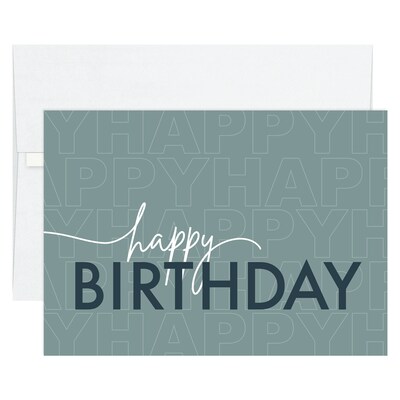 Custom Birthday Happiness Cards with Envelopes, 7-7/8 x 5-5/8, 25 Cards per Set