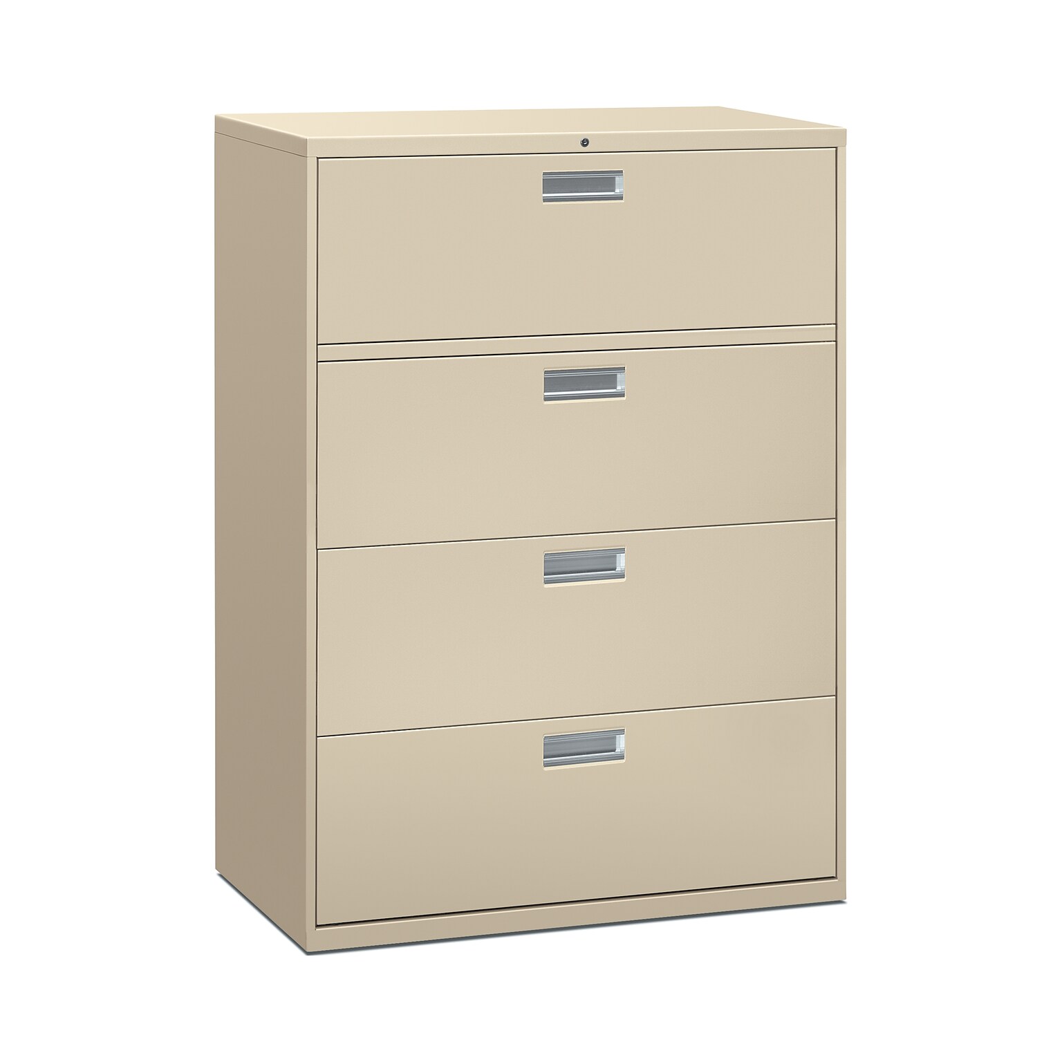 HON Brigade 600 Series 4-Drawer Lateral File Cabinet, Locking, Letter/Legal, Putty/Beige, 42W (HON694LL)