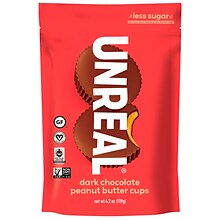Unreal Dark Chocolate Peanut Butter Cups, 4.2 Oz., 2 Pk