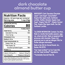 Unreal Dark Chocolate Almond Butter Cups, 0.53 Oz., 40/Pack (220-02089)