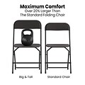 Flash Furniture Hercules™ Plastic Big and Tall Commercial Folding Chair, Black, 4/Pack (4LEL3WBK)