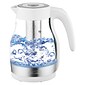 Brentwood Cordless Glass Electric Kettle with Tea Infuser and Swivel Base, 1.79-Qt., White (KT-1962W)